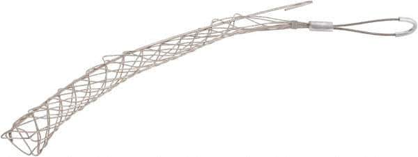 Woodhead Electrical - 1-1/2 to 1.74 Inch Cable Diameter, Tinned Bronze, Offset Loop Support Grip - 25 Inch Long, 1,680 Lb. Breaking Strength, 18 Inch Mesh Length - Apex Tool & Supply