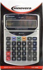 innovera - 12-Digit Portable Calculator - 18mm Display Size, White, Solar & Battery Powered, 7" Long x 4-3/4" Wide - Apex Tool & Supply