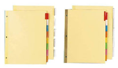 UNIVERSAL - 8-1/2 x 11" 5 Tabs, Double Side Gold Mylar Reinforced, Insertable Extended Tab Indexes - Clear Tabs, Buff Folder - Apex Tool & Supply