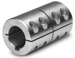Climax Metal Products - 7/8" Inside x 1-5/8" Outside Diam, One Piece Split Clamping Collar with Keyway - 2-1/2" Long x 3/16" Keyway Width x 3/32" Keyway Depth - Apex Tool & Supply