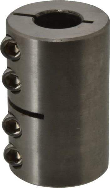 Climax Metal Products - 1/2" Inside x 1-1/8" Outside Diam, One Piece Split Clamping Collar - 1-3/4" Long - Apex Tool & Supply