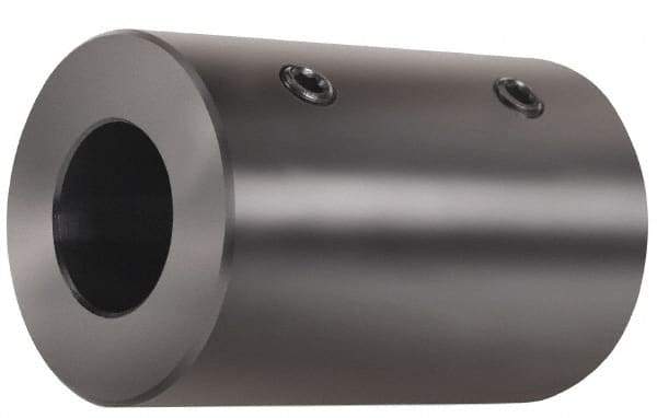 Climax Metal Products - 20mm Inside x 38mm Outside Diam, Metric Set Screw Rigid Coupling without Keyway - 50mm Long - Apex Tool & Supply