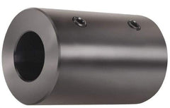 Climax Metal Products - 35mm Inside x 63mm Outside Diam, Metric Set Screw Rigid Coupling without Keyway - 114mm Long - Apex Tool & Supply