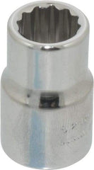 Proto - 3/8" Drive, Standard Hand Socket - 12 Points, 1-3/32" OAL, Chrome Finish - Apex Tool & Supply