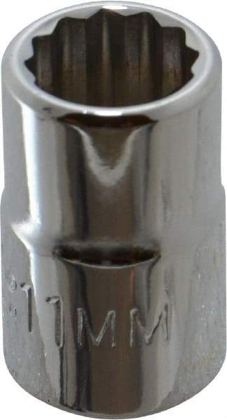 Proto - 3/8" Drive, Standard Hand Socket - 12 Points, 1-3/32" OAL, Chrome Finish - Apex Tool & Supply