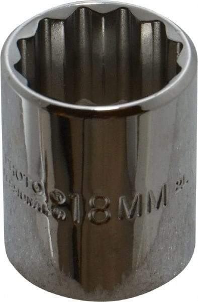Proto - 3/8" Drive, Standard Hand Socket - 12 Points, 2-3/32" OAL, Alloy Steel, Chrome Finish - Apex Tool & Supply