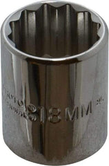 Proto - 3/8" Drive, Standard Hand Socket - 12 Points, 2-3/32" OAL, Alloy Steel, Chrome Finish - Apex Tool & Supply