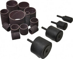 Merit Abrasives - 8-Piece Spiral Band Kit - Includes 3/4 to 2" Diam & 1 to 1-1/2" Wide Band Drums in Coarse, Medium & Fine Grades - Apex Tool & Supply