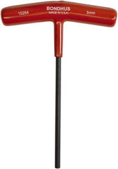 Bondhus - 5mm Hex, T-Handle Cushion Grip, Hex Key - 152mm OAL, Protanium High Torque Steel, Metric System of Measurement - Apex Tool & Supply