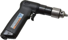 Ingersoll-Rand - 1/4" Keyed Chuck - Pistol Grip Handle, 3,800 RPM, 11 CFM, 0.33 hp, 90 psi - Apex Tool & Supply