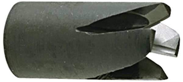 Made in USA - 60° Included Angle, 3/4-16" Hole Thread, Chamfer Edge, High Speed Steel, Outer Tube Edge Finishing Cutter - 1-1/2" Cutter Head Outside Diam, 1" Max Workpiece, 1-3/4" Long, 1/4" Threaded Hole Diam - Apex Tool & Supply