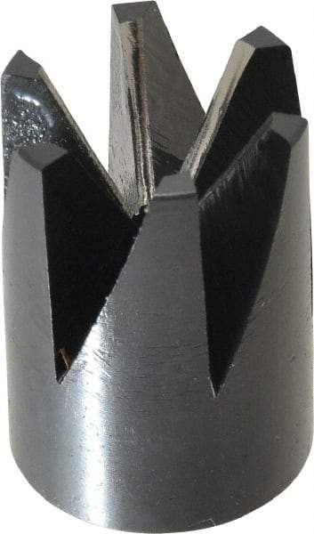 Made in USA - 60° Included Angle, 3/8-24" Hole Thread, Chamfer Edge, High Speed Steel, Outer Tube Edge Finishing Cutter - 7/8" Cutter Head Outside Diam, 1/2" Max Workpiece, 1-1/4" Long, 1/8" Threaded Hole Diam - Apex Tool & Supply