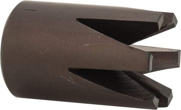 Made in USA - 60° Included Angle, 1/2-20" Hole Thread, Chamfer Edge, High Speed Steel, Outer Tube Edge Finishing Cutter - 1-1/8" Cutter Head Outside Diam, 3/4" Max Workpiece, 1-5/16" Long, 1/4" Threaded Hole Diam - Apex Tool & Supply