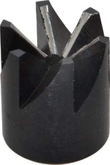 Made in USA - 90° Included Angle, 1/2-20" Hole Thread, Chamfer Edge, High Speed Steel, Outer Tube Edge Finishing Cutter - 1-1/8" Cutter Head Outside Diam, 3/4" Max Workpiece, 1-5/16" Long, 1/4" Threaded Hole Diam - Apex Tool & Supply