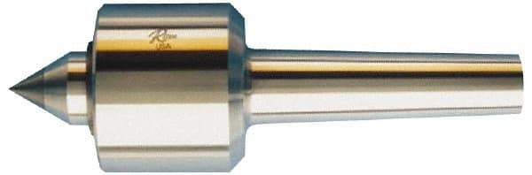 Riten - MT4 Taper Shank, 3-1/16" Head Diam Carbide Tipped Live Center - 5,000 Max RPM, 2-25/32" Head Length, 1-3/8" Point Diam, 1-13/16" Point Len, 1,000 Lb Max Workpc, 7/8" Tip Diam, Standard Point - Apex Tool & Supply