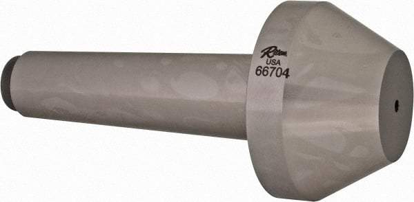Riten - 2-3/4" Head Diam, Hardened Tool Steel Bull Nose Point Solid Dead Center - 4MT Morse Taper, 2-3/4" Point Diam, 1.077" Point Length, 2-5/64" OAL - Apex Tool & Supply