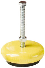 Gibraltar - 100 Lb Capacity, 1/4-28 Thread, Zinc Stud, Machine Socket Mount Leveling Mount - 1-3/4" Stud Length, 2" Base Diam, Elastomer Pad - Apex Tool & Supply