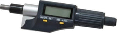Fowler - 0 to 25mm Range, Flat Spindle Electronic Micrometer Head - 0.00005" Resolution, Friction Thimble, Carbide Measuring Face, Data Output - Apex Tool & Supply
