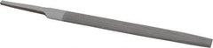 Value Collection - 6" Long, Smooth Cut, Half Round American-Pattern File - Double Cut, 5/32" Overall Thickness, Tang - Apex Tool & Supply