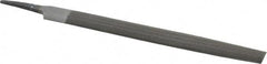 Value Collection - 8" Long, Smooth Cut, Half Round American-Pattern File - Double Cut, 7/32" Overall Thickness, Tang - Apex Tool & Supply