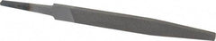 Value Collection - 4" Long, Smooth Cut, Flat American-Pattern File - Double Cut, 5/64" Overall Thickness, Tang - Apex Tool & Supply