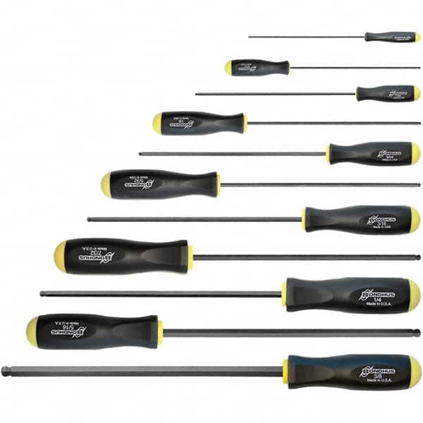 Bondhus - Hex Driver Sets Tool Type: Ball End Size Range (Inch): 5/64 - 3/8 - Apex Tool & Supply