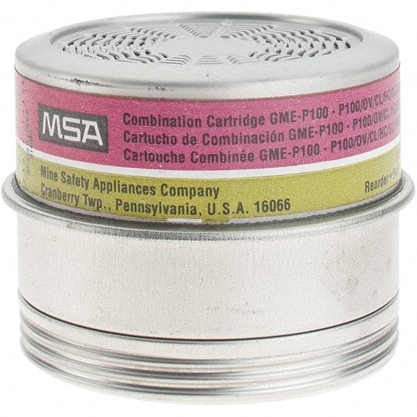 MSA - Organic Vapor, Chlorine, Sulfur, Dioxide & Hydrogen Chloride, Hydrogen Sulfide, Ammonia, Methylamine, Formaldehyde, Hydrogen Fluoride & Particulate Protection PAPR Combination Multi-Gas/P100 Particulate Filter Cartridge - Apex Tool & Supply