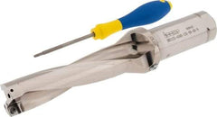 Iscar - 4-1/2" Max Drill Depth, 4xD, 1-1/8" Diam, Indexable Insert Drill - 2 Inserts, 1-1/4" Shank Diam, Straight Shank - Apex Tool & Supply
