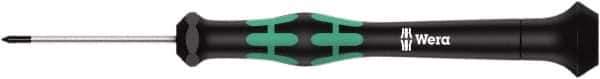 Wera - #000 Phillips Point, 40mm Blade Length Precision Phillips Screwdriver - 137mm OAL - Apex Tool & Supply