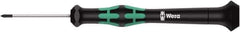 Wera - #000 Phillips Point, 40mm Blade Length Precision Phillips Screwdriver - 137mm OAL - Apex Tool & Supply