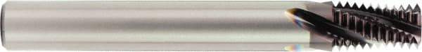 OSG - 1/8-27 NPT, 0.284" Cutting Diam, 3 Flute, Solid Carbide Helical Flute Thread Mill - Internal Thread, 0.426" LOC, 3" OAL, 5/16" Shank Diam - Apex Tool & Supply
