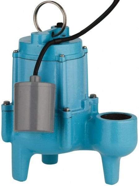 Little Giant Pumps - 4/10 hp, 8.5 Amp Rating, 115 Volts, Piggyback Mechanical Float Operation, Sewage Pump - 1 Phase, Cast Iron Housing - Apex Tool & Supply