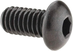 Made in USA - 5/16-18 UNC Hex Socket Drive, Button Screw - Alloy Steel, Black Oxide Finish, Fully Threaded, 5/8" Length Under Head - Apex Tool & Supply