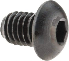 Made in USA - 3/8-16 UNC Hex Socket Drive, Button Screw - Alloy Steel, Black Oxide Finish, Fully Threaded, 1/2" Length Under Head - Apex Tool & Supply