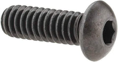 Made in USA - 1/4-20 UNC Hex Socket Drive, Button Screw - Alloy Steel, Black Oxide Finish, Fully Threaded, 3/4" Length Under Head - Apex Tool & Supply