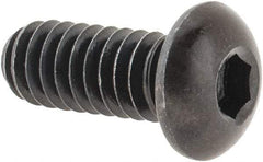 Made in USA - 1/4-20 UNC Hex Socket Drive, Button Screw - Alloy Steel, Black Oxide Finish, Fully Threaded, 5/8" Length Under Head - Apex Tool & Supply