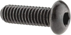 Made in USA - 5/16-18 UNC Hex Socket Drive, Button Screw - Alloy Steel, Black Oxide Finish, Fully Threaded, 1" Length Under Head - Apex Tool & Supply