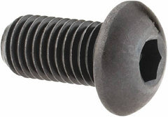 Made in USA - 5/16-24 UNF Hex Socket Drive, Button Screw - Alloy Steel, Black Oxide Finish, Fully Threaded, 5/8" Length Under Head - Apex Tool & Supply