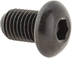 Made in USA - 5/16-24 UNF Hex Socket Drive, Button Screw - Alloy Steel, Black Oxide Finish, Fully Threaded, 1/2" Length Under Head - Apex Tool & Supply