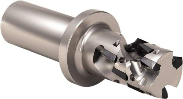 Seco - 25mm Cut Diam, 22mm Max Depth of Cut, 20mm Shank Diam, 99.5mm OAL, Indexable Square Shoulder Helical End Mill - XO.. 1204 Inserts, Weldon Shank, 90° Lead Angle, Through Coolant, Series Super Turbo - Apex Tool & Supply