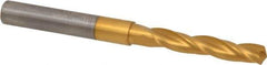 Accupro - 17/64" 150° Solid Carbide Jobber Drill - TiN Finish, Spiral Flute, 3" OAL, Standard Point - Apex Tool & Supply