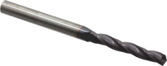 Accupro - #7 150° Solid Carbide Jobber Drill - AlTiN Finish, Spiral Flute, 3" OAL, Standard Point - Apex Tool & Supply