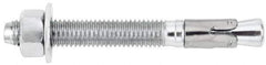 Powers Fasteners - 1/2" Diam, 1/2" Drill, 8-1/2" OAL, 1-5/8" Min Embedment Wedge Expansion Concrete Anchor - Stainless Steel (Clip)/Steel (Body), Zinc-Plated Finish, Hex Nut Head, Hex Drive, 6-7/8" Thread Length - Apex Tool & Supply