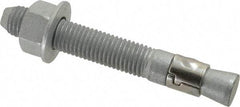 Powers Fasteners - 3/4" Diam, 3/4" Drill, 5-1/2" OAL, 1-5/8" Min Embedment Wedge Expansion Concrete Anchor - Steel, Galvanized Finish, Hex Nut Head, Hex Drive - Apex Tool & Supply