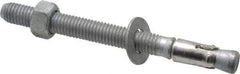 Powers Fasteners - 1/2" Diam, 1/2" Drill, 5-1/2" OAL, 3-3/8" Min Embedment Wedge Expansion Concrete Anchor - Steel, Galvanized Finish, Hex Nut Head, Hex Drive, 6-5/8" Thread Length - Apex Tool & Supply