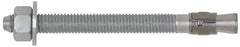 Powers Fasteners - 3/4" Diam, 3/4" Drill, 4-3/4" OAL, 4-1/2" Min Embedment Wedge Expansion Concrete Anchor - Steel, Galvanized Finish, Hex Nut Head, Hex Drive - Apex Tool & Supply