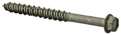 Elco - 1/4" Diam, 2-3/4" Length Under Head, Hex Drive, Concrete Screw & Masonry Fastener - Stainless Steel, StalGard Silver Finish, Includes 5/16" Drill Bit - Apex Tool & Supply