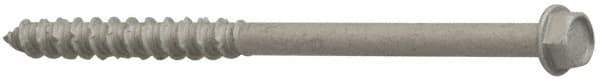 Elco - 1/4" Diam, 3-1/4" Length Under Head, Hex Drive, Concrete Screw & Masonry Fastener - Stainless Steel, StalGard Silver Finish, Includes 5/16" Drill Bit - Apex Tool & Supply