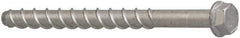 Elco - 3/8" Diam, 2-1/2" Length Under Head, Hex Drive, Concrete Screw & Masonry Fastener - Alloy Steel, StalGard Silver Finish, Includes 9/16" Drill Bit - Apex Tool & Supply