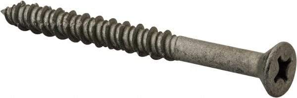 Elco - 1/4" Diam, 2-3/4" OAL, Phillips Drive, Concrete Screw & Masonry Fastener - Stainless Steel, StalGard Silver Finish, Includes #2 Drill Bit - Apex Tool & Supply